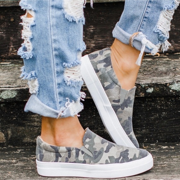 Camo Slip On Sneakers - Picture 2 of 5